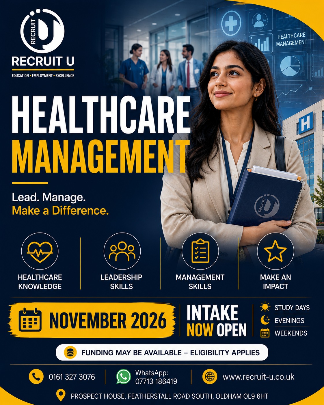 Healthcare Management campaign designed by Postivo for Recruit U